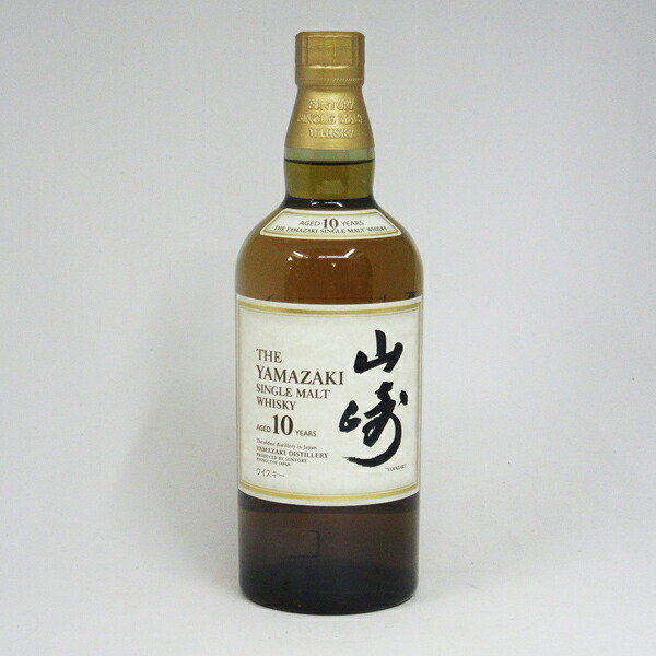 【レトロ 表ラベル：ショート】サントリー シングルモルトウイスキー 山崎10年 40度 700ml （箱なし）｜中央酒販