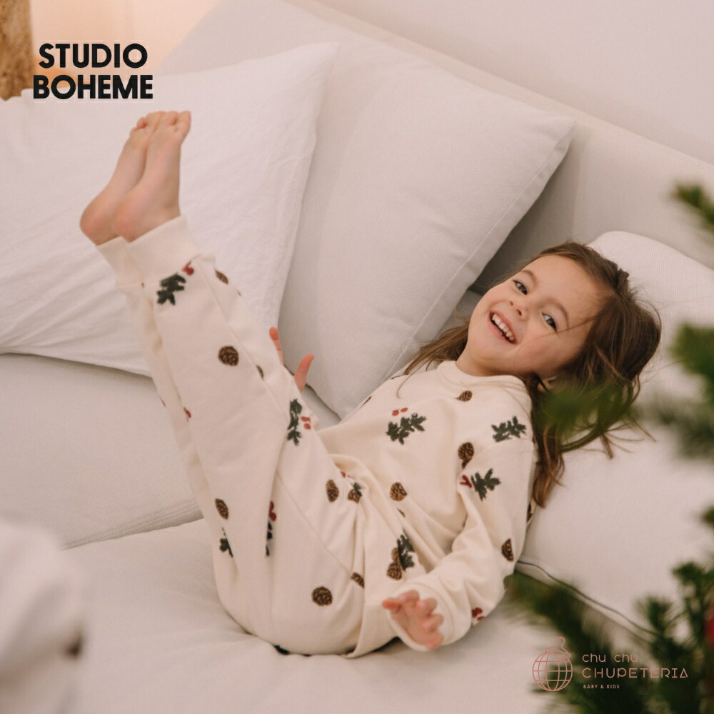【STUDIO BOHEME】PYJAMA FLEECE 2 PIECES - PINE BRANCHES