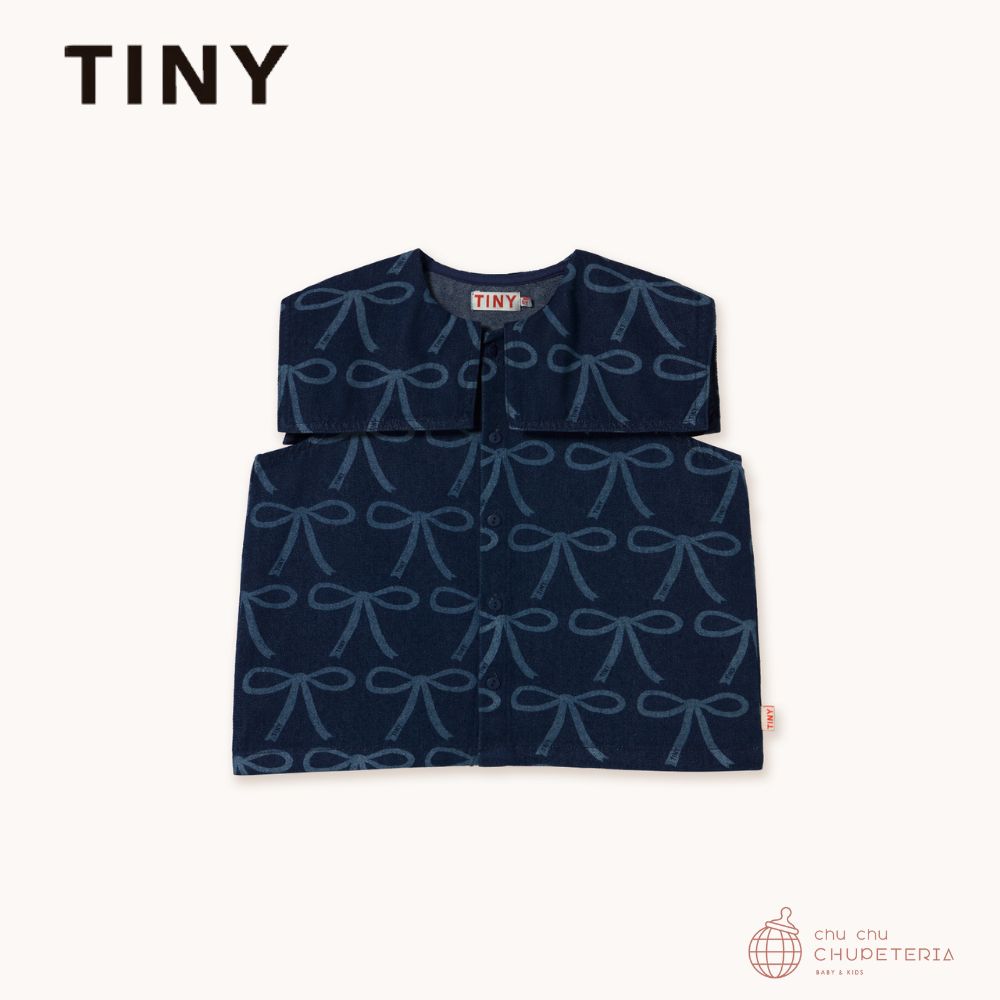 【TINY COTTONS】DROP1 : BOWS BLOUSE blue denim　/　タイニーコットン　タイニー　25SS　ブラウス画像
