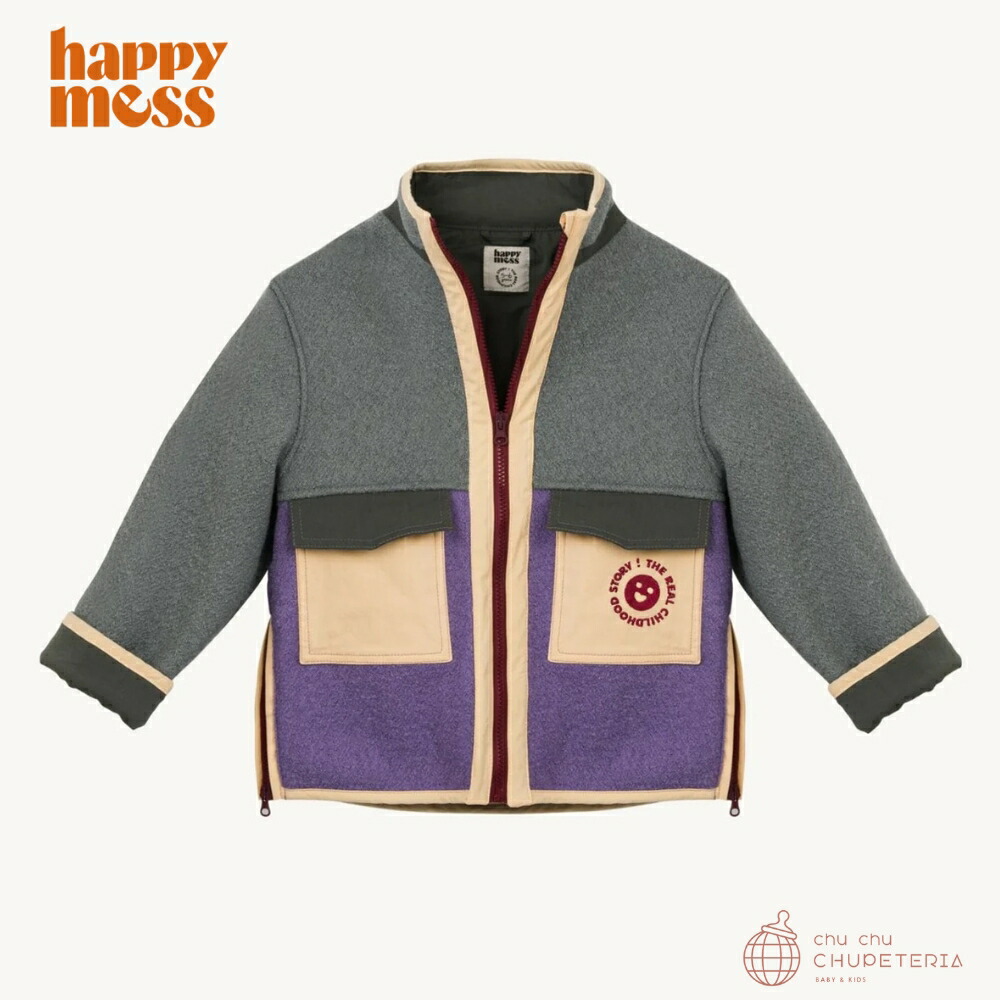 【SS継続期間中引き換え証で最大限度20%OFF】【happymess】woolen jacket - forest berry / 心うれしい刃針 外国でちびっ子服 定め事品 キッズ アウター 上衣 色つや立ちはだかる 羊毛 AW24 自己同一性的