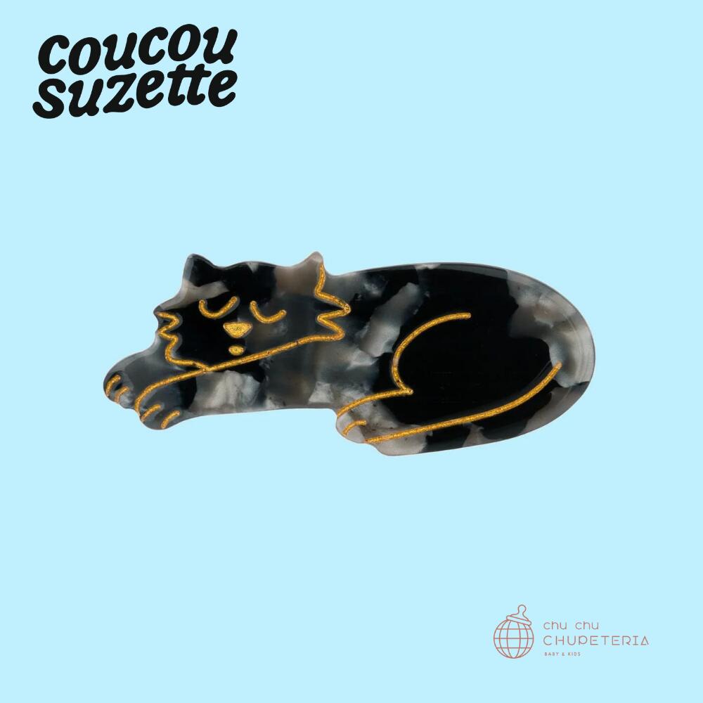 ＼＼3,980円以上送料無料 ／／【Coucou Suzette】Black Cat Hair Clip　/　ククシュゼット クク 正規商品 正規 公式 ヘアアクセ ヘッドアクセ ヘアクリップ クリップ バレッタ クロー かんざし アクセサリー 猫 ねこ ネコ 黒猫 くろ猫 くろ クロ 黒画像