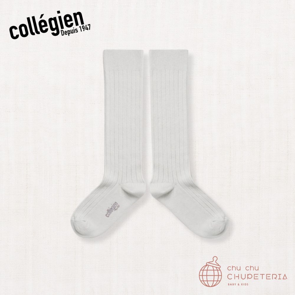 【Collegien】La Haute Ribbed Knee-high Socks - Pierre de Volvic - main image 1