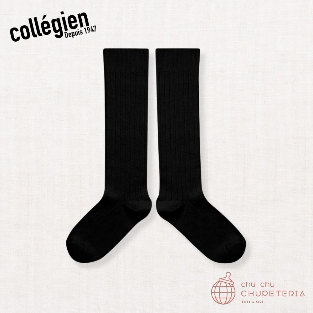 【Collegien】La Haute Ribbed Knee-high Socks - Pierre de Volvic - main image 0