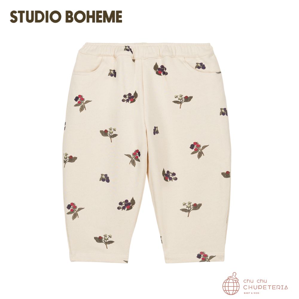 【STUDIO BOHEME】CARROT PANTS ECRU / BLACKBERRIES (25AW Drop2)