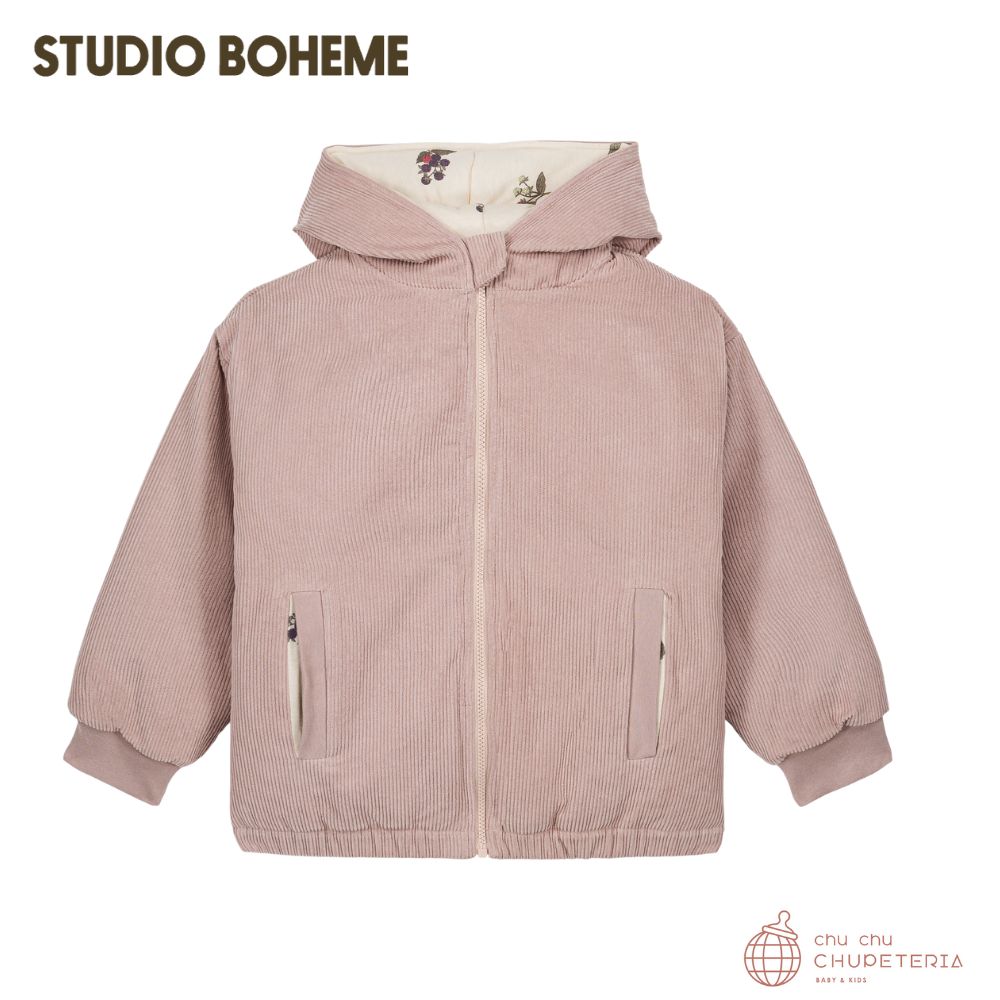 【SS継続期間中引き換え証で最大限度20%OFF】【STUDIO BOHEME】FRIO COAT LIGHT MAUVE - Print BLACKBERRIES inside (25AW Drop2)