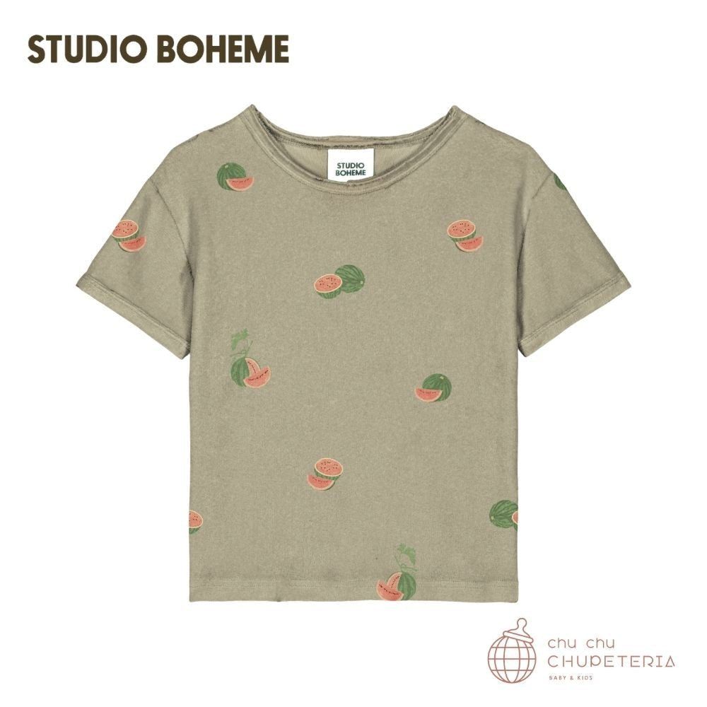 【SS継続期間中引き換え証で最大限度20%OFF】【STUDIO BOHEME】TSHIRT ESSENTIAL (TERRY) - GOLDEN GREEN / WATERMELON / ボヘム 26SS 外国でちびっ子服 ちびっ子服 こども服 もの言う花 キッズ 80 90 100 110 生み出すこと祝賀会 トップス 長袖 汗水