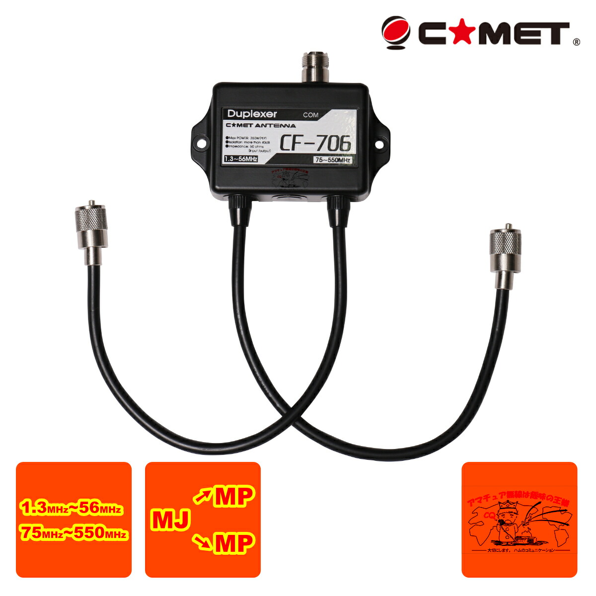CF-706 コメット DUPLEXER デュプレクサー 50MHz(HF)/144MHz(430MHz)