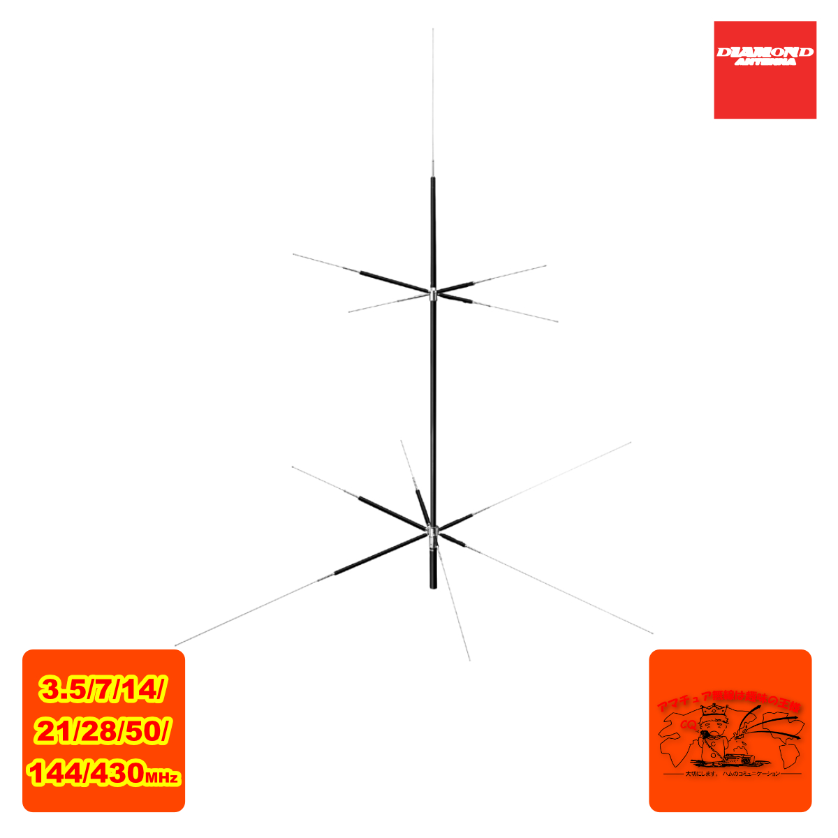 楽天市場】W-735 ダイヤモンド HF帯(3.5/7MHz)2バンドダイポール