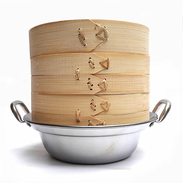 アルミ渕巻竹中華セイロ　１６ｃｍ　身