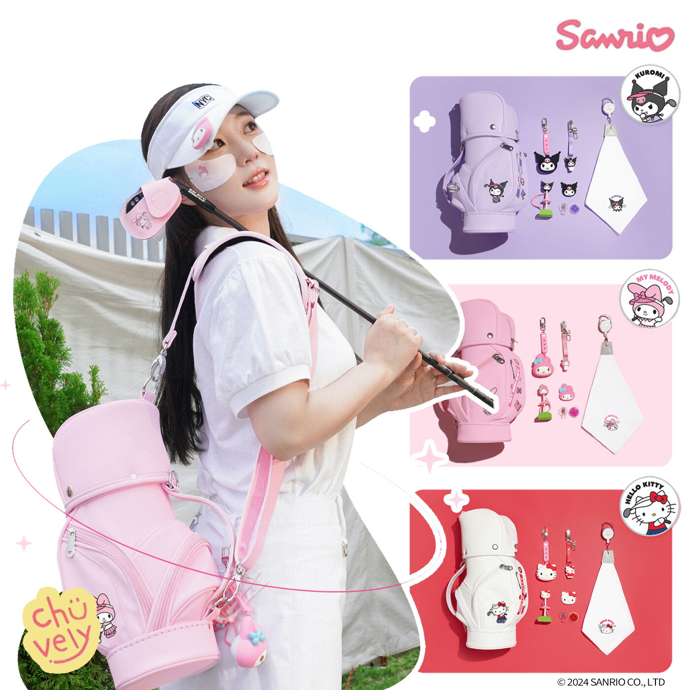Hello Kitty ゴルフバッグ・ミニキャディバッグ　クラブスタンド Hello Kitty ゴルフバッグ・ミニキャディバッグ クラブスタンド