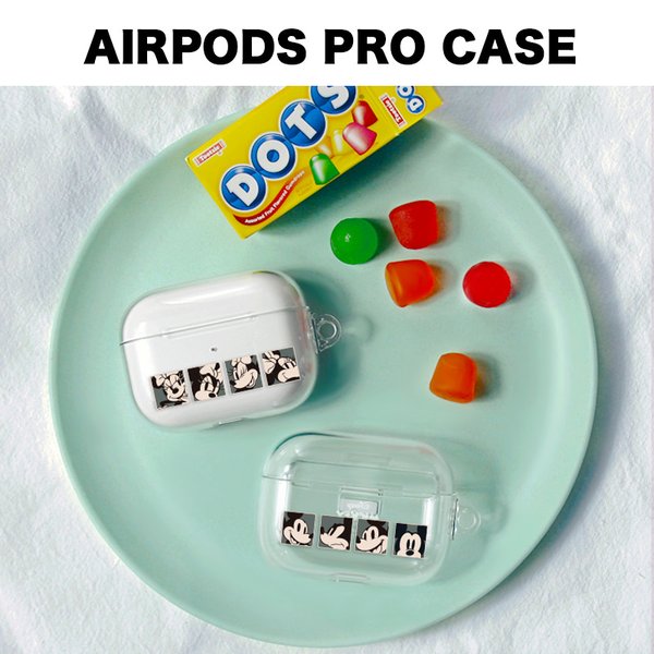 Airpodsprocase エアポッズプロ Disney イヤホン 透明ケース ワイヤレス ストア スマホアクセサリー グッズ キャラクター アニメ ハード カラビナ ディズニー