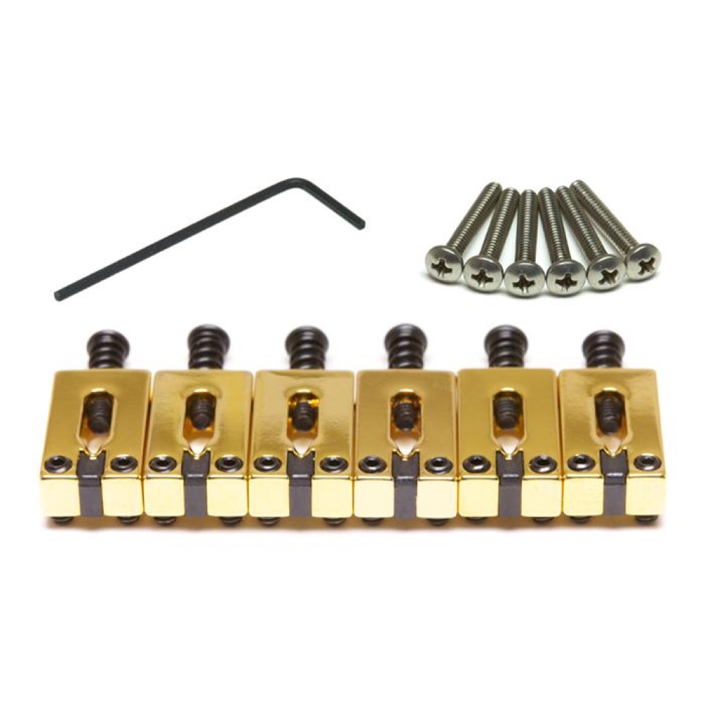 GRAPH TECH PG-8000-FG String Saver Classics Strat & Tele Style 2 3/16" Gold ギター用 ブリッジサドル|chuya-online チューヤオンライン