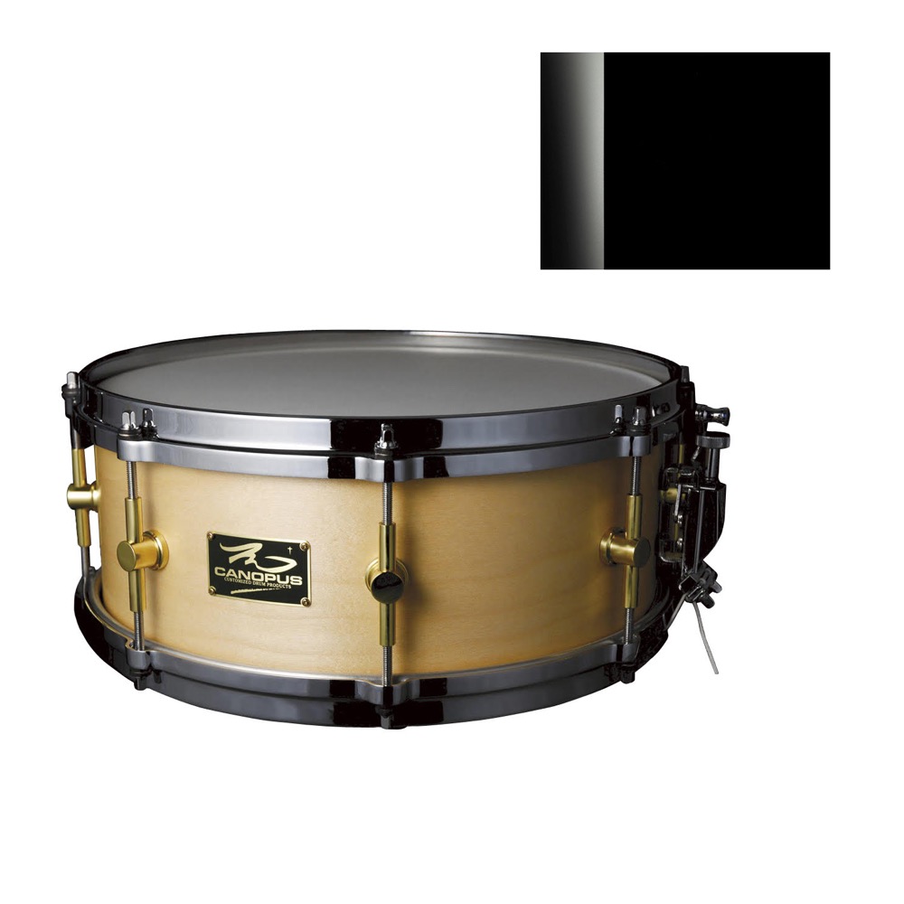 CANOPUS M-1455 The LQ Maple スネアドラム Solid Black マット