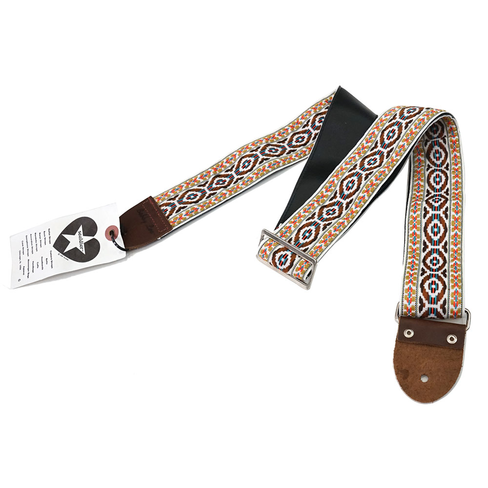 Souldier BLVGS0127 Bobby Lee Bohemian BR/TQ on WH ギターストラップ|chuya-online チューヤオンライン
