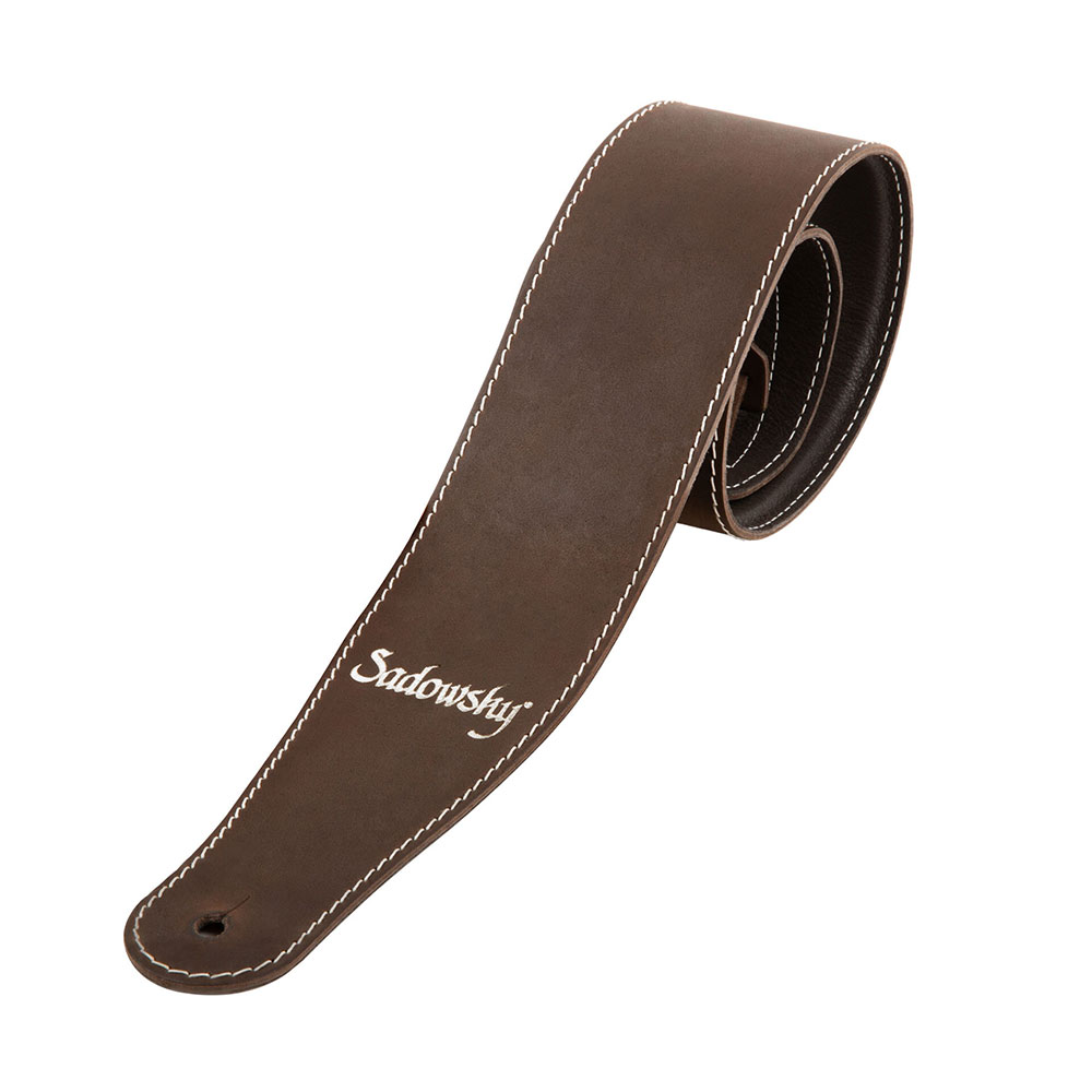 Sadowsky MetroLine Genuine Leather Bass Strap Brown Silver ベースストラップ