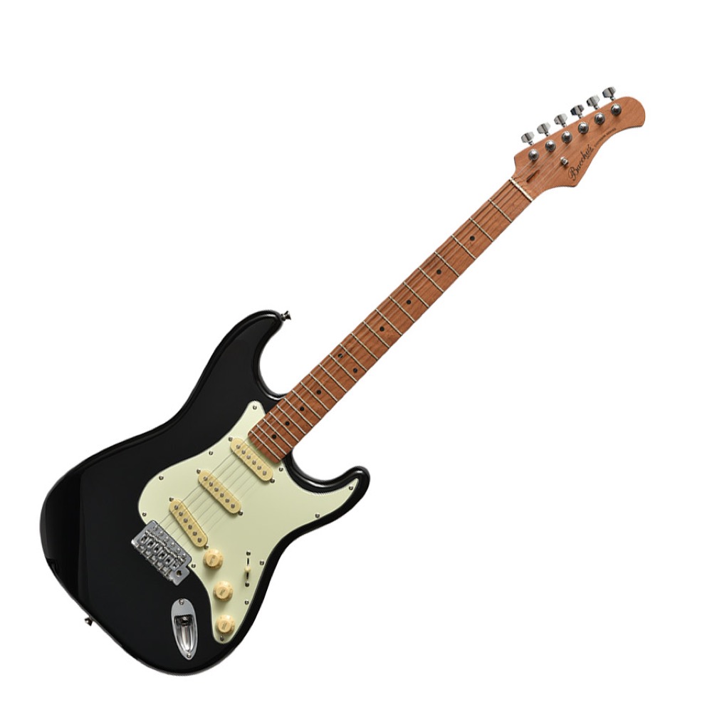 ★美品★Bacchus バッカス　ストラトローステッドメイプル　サーフグリーン バッカス BACCHUS BST-1-RSM/M SFG エレキギター(バッカス
