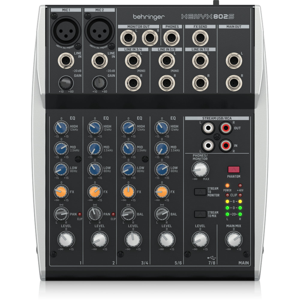 BEHRINGER ベリンガー XENYX 802S アナログミキサー USBオーディオインターフィス機能搭載｜chuya-online チューヤオンライン