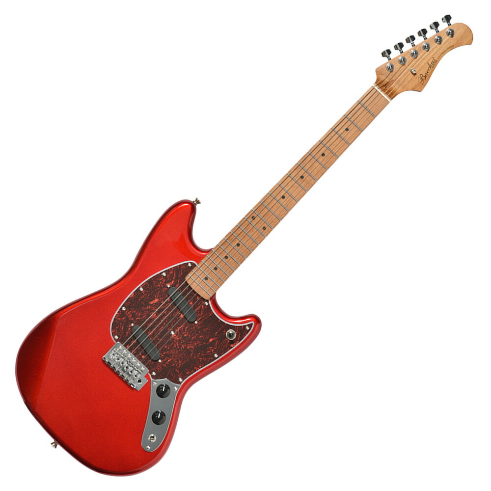 美品 Bacchus バッカス BMS-1R Mustang ムスタング 赤 Bacchus BMS-1-RSM/M-TTPG エレキギター初心者14点セット 【VOXアンプ