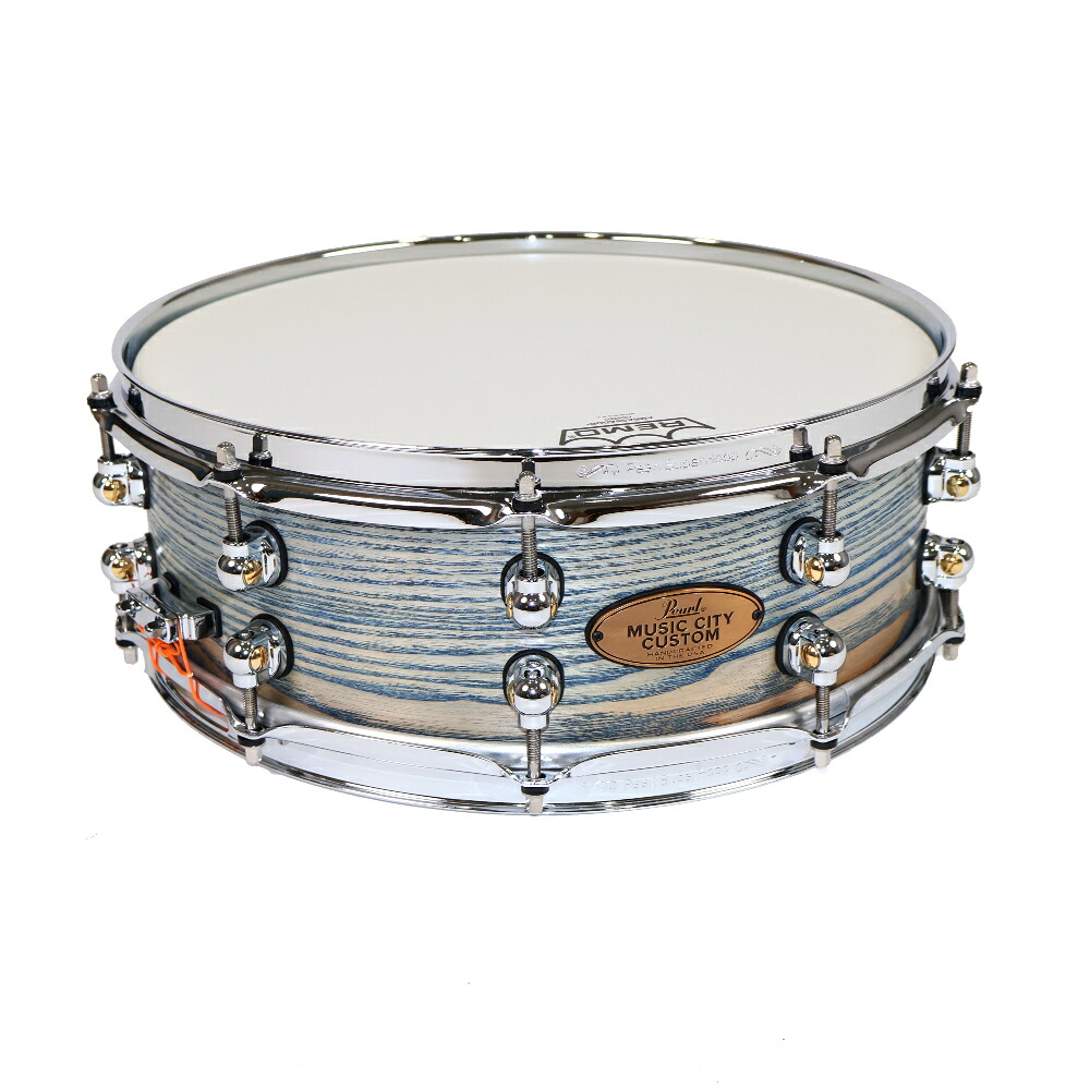 Pearl パール USA MUSIC CITY CUSTOM MCCA1450S/C Solid Ash Shell 14x5.0 Lightning Blue Finish スネアドラム|chuya-online チューヤオンライン