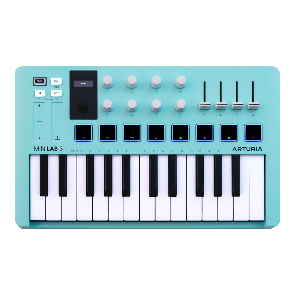 ARTURIA MiniLab 3 Aquamarine USB/MIDIキーボード パッド コントローラー 【Analog Lab Intro他バンドルソフト付き】