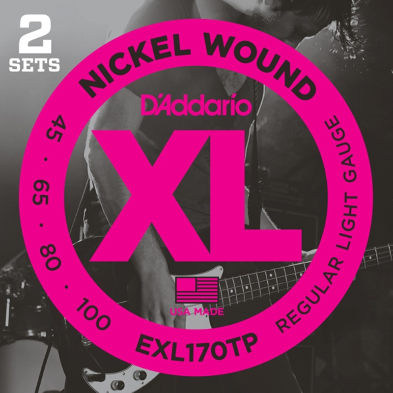 D'Addario EXL170TP Regular Light エレキベース弦 2セットパック