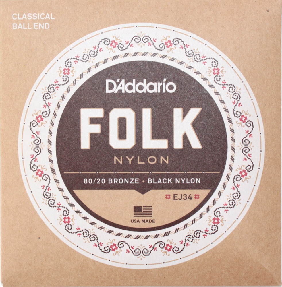 ダダリオ D'Addario FOLK NYLON EJ34×10SET ボールエンド付きクラシックギター弦