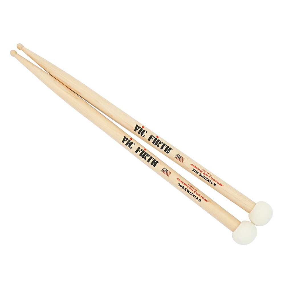 VIC FIRTH VIC-SD6 Swizzle B×6SET マレット付き ドラムスティック|chuya-online チューヤオンライン