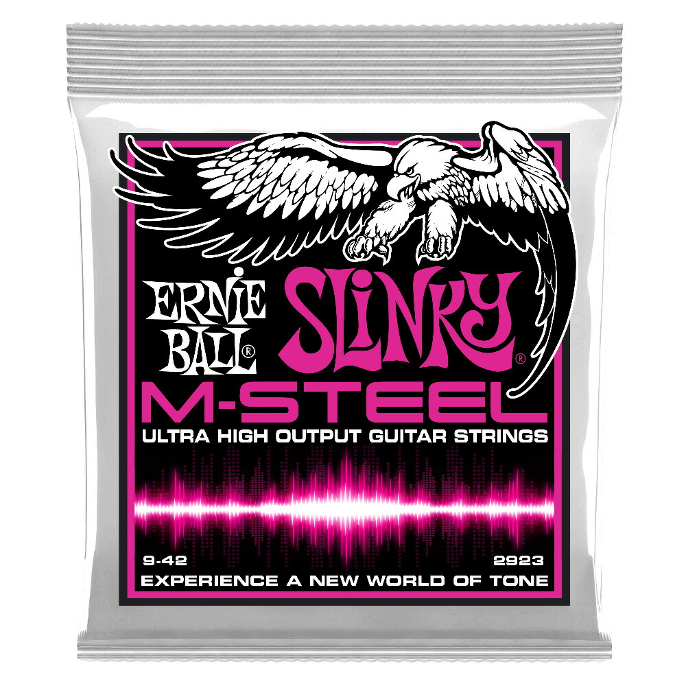 アーニーボール ERNIE BALL 2923 M-STEEL SUPER SLINKY エレキギター弦×3セット