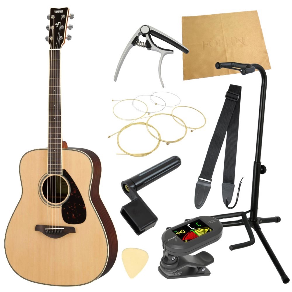 YAMAHA FG830 ケース、ピック、チューナー付き YAMAHA FG830 アコースティックギター ソフトケース チューナー