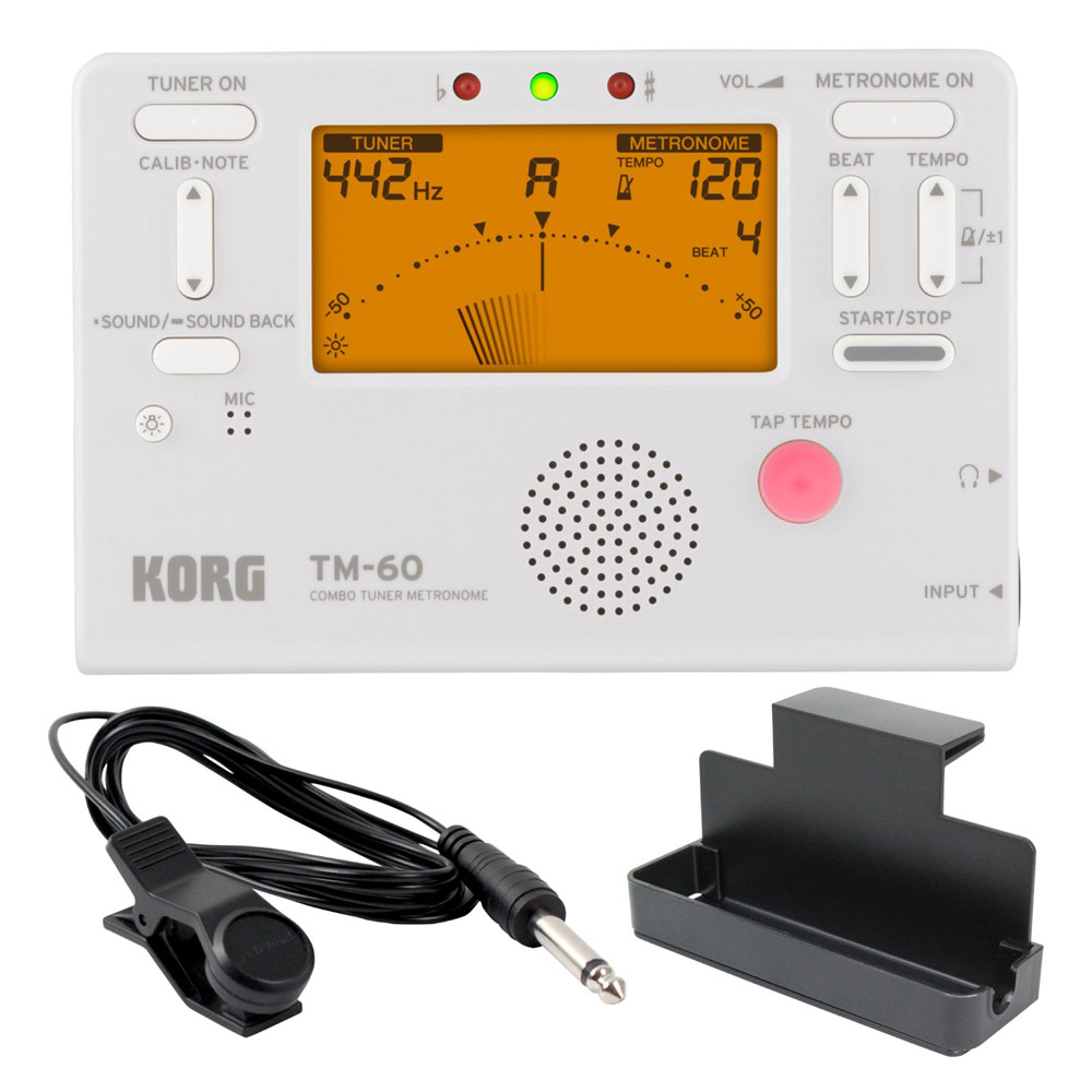 楽天市場 Korg Tm 60 Wh チューナー メトロノーム Fa 01 チューナー用コンタクトマイク Ms Trk 譜面台トレイラック 3点セット Chuya Online