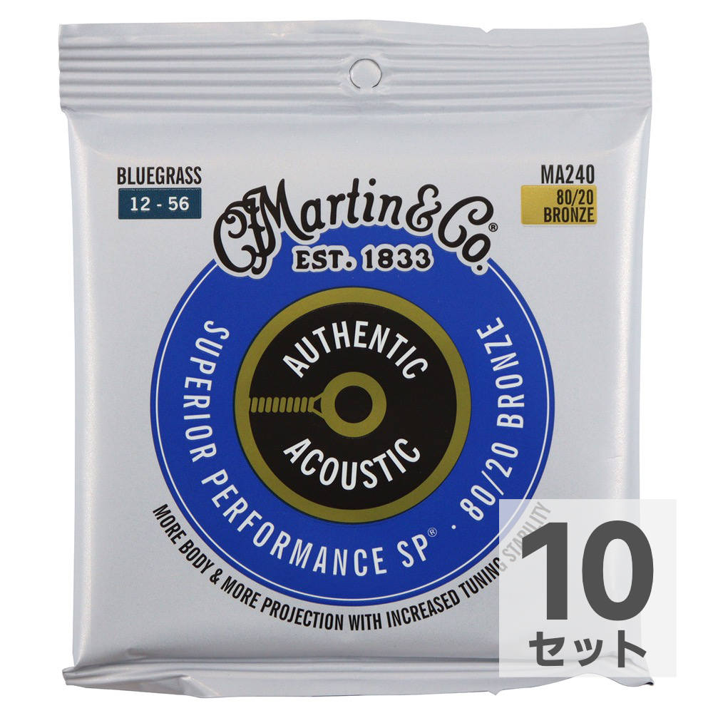 MARTIN MA240 Superior Performance Bronze Bluegrass アコースティックギター弦×10セット|chuya-online チューヤオンライン