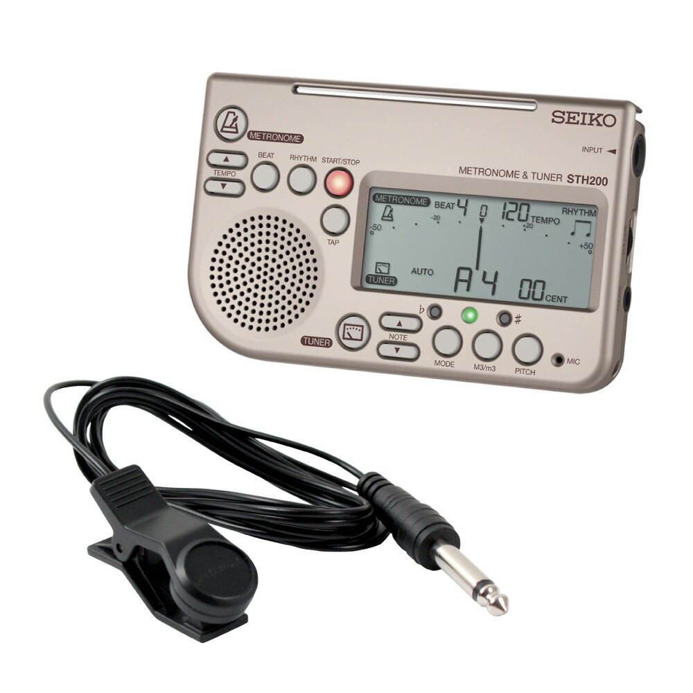 SEIKO STH200K ゴールド チューナーメトロノーム FA-01 チューナーマイク付き 2点セット chuya-online
