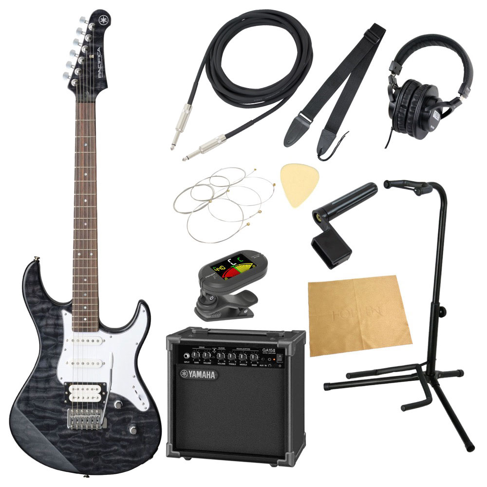 ヤマハ YAMAHA PACIFICA212VQM TBL パシフィカ GA15IIアンプ付き 入門11点 エレキギター初心者セット｜chuya-online チューヤオンライン