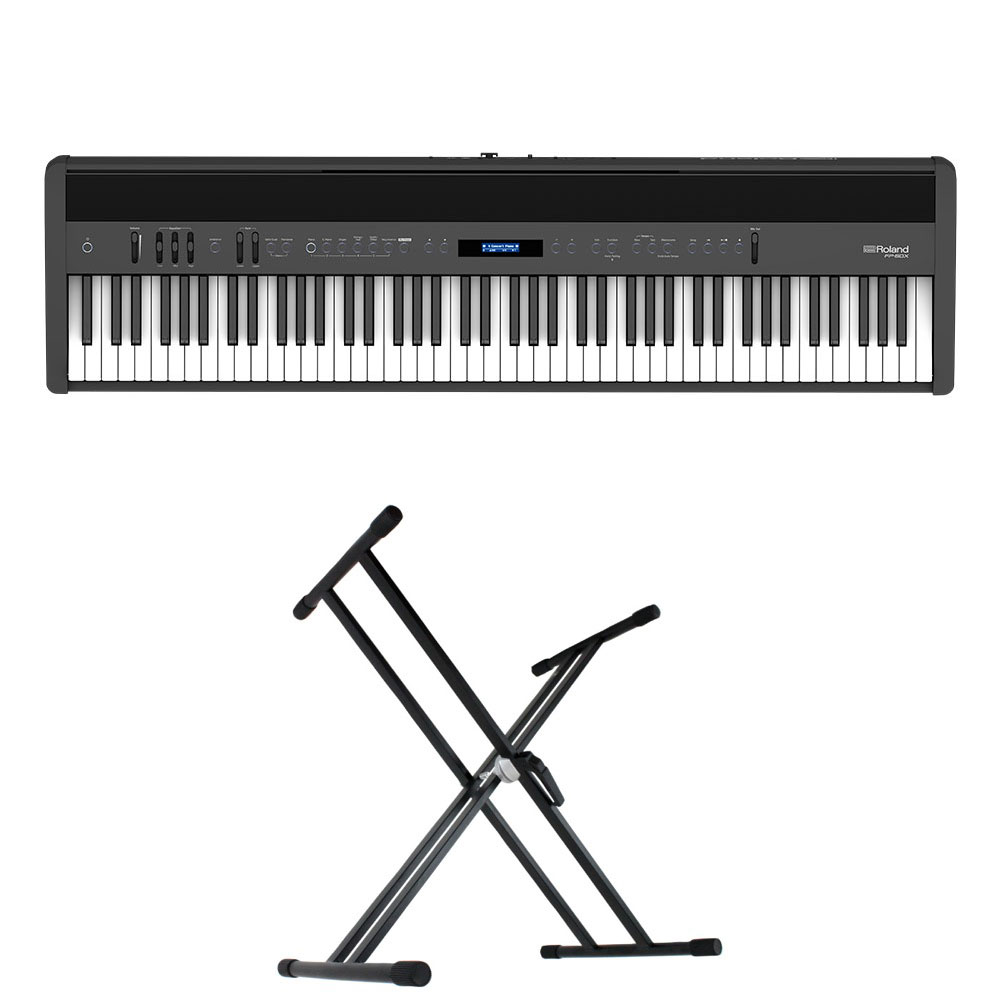 大きい割引 ROLAND FP-60X-BK Digital Piano ブラック デジタルピアノ キーボードスタンド キーボードベンチ ヘッドホン  4点セット 鍵盤 Cset