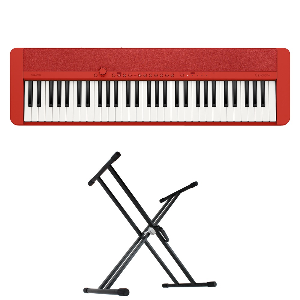 CASIO CT-S200 赤色 キーボード 本体 スタンド付き CASIO CT-S200 RD レッド スタンド・イス・ヘッドホン・ペダル
