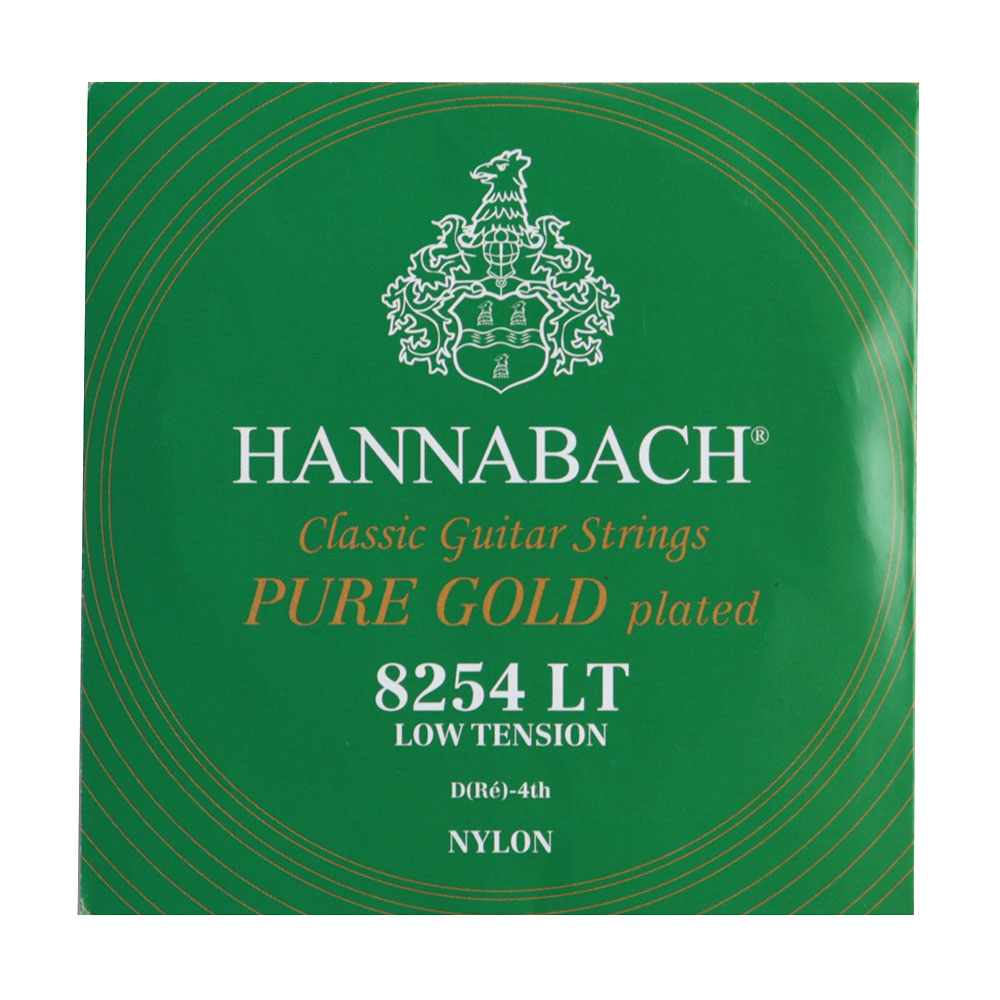 ハナバッハ クラシックギター弦 バラ弦 4弦 6本セット HANNABACH ローテンション Pure Gold LT4 8254LT GREEN 緑 グリーン ギター弦｜chuya-online チューヤオンライン