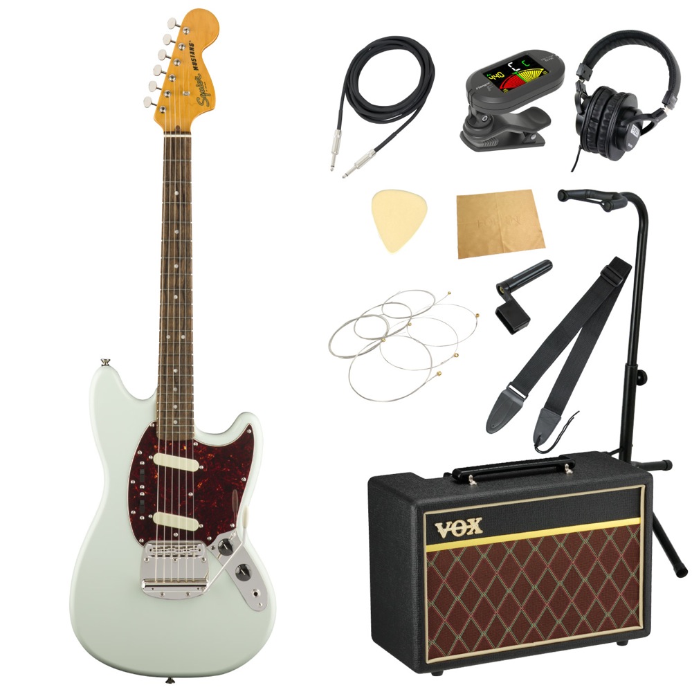 1年保証 Squier Classic Vibe 60s Mustang Snb Lrl エレキギター Voxアンプ付き 入門11点 初心者セット Fucoa Cl