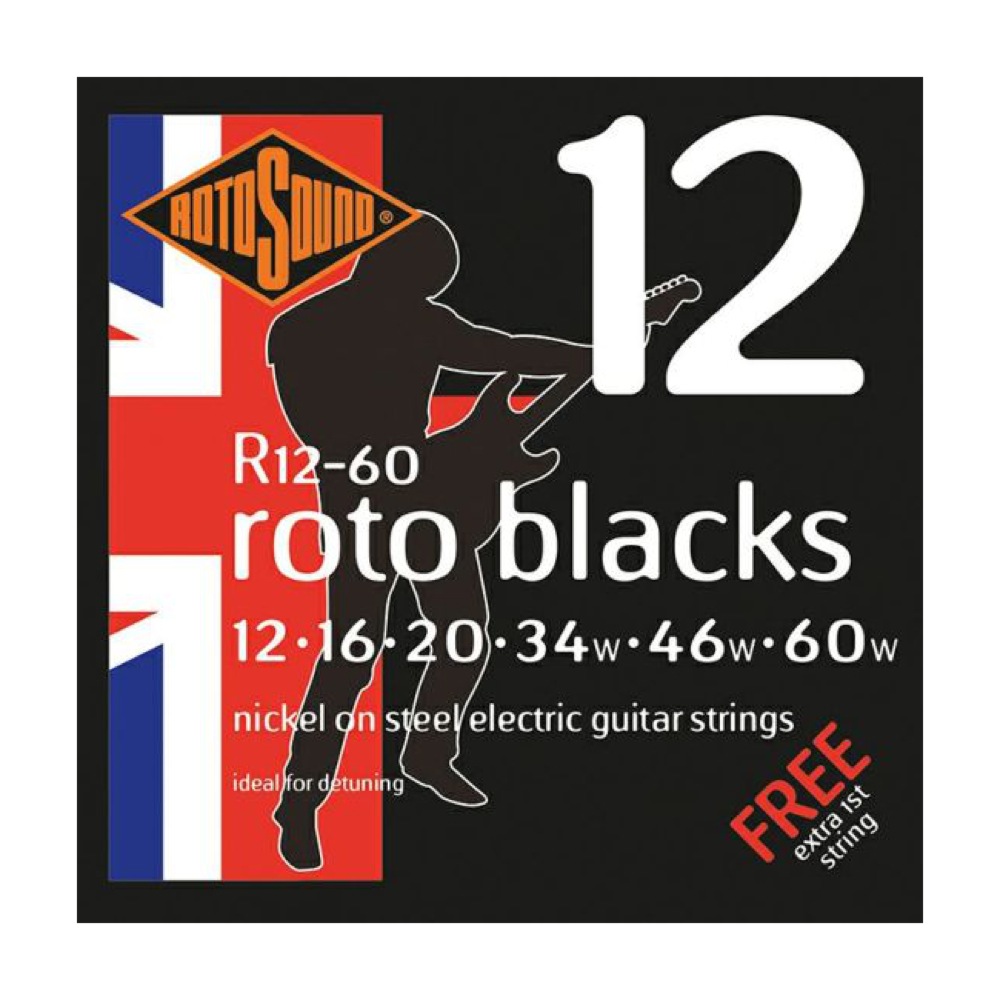 ロトサウンド ギター弦 6セット R12-60 Roto Blacks NICKEL DETUNING 12-60 エレキギター弦×6セット ROTOSOUND