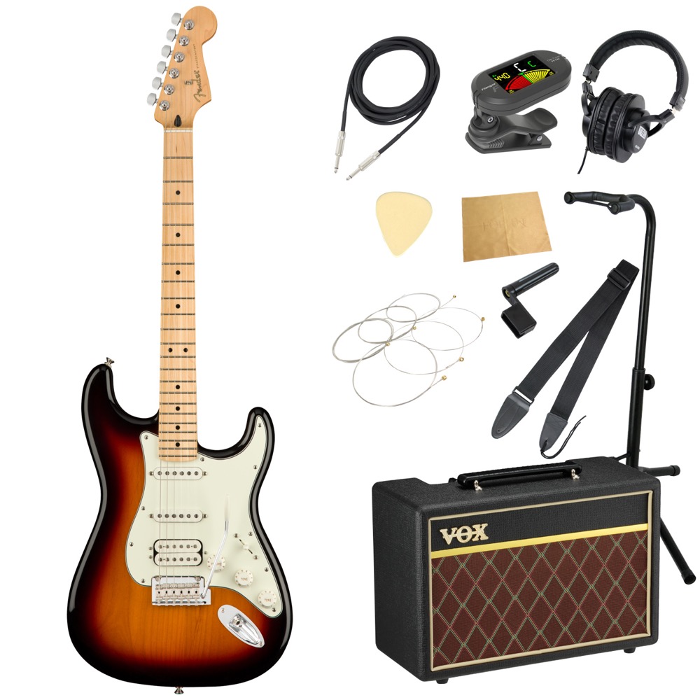 457円 お気に入りの Fender Player Stratocaster Hss Mn 3ts エレキギター Voxアンプ付き 入門11点 初心者セット