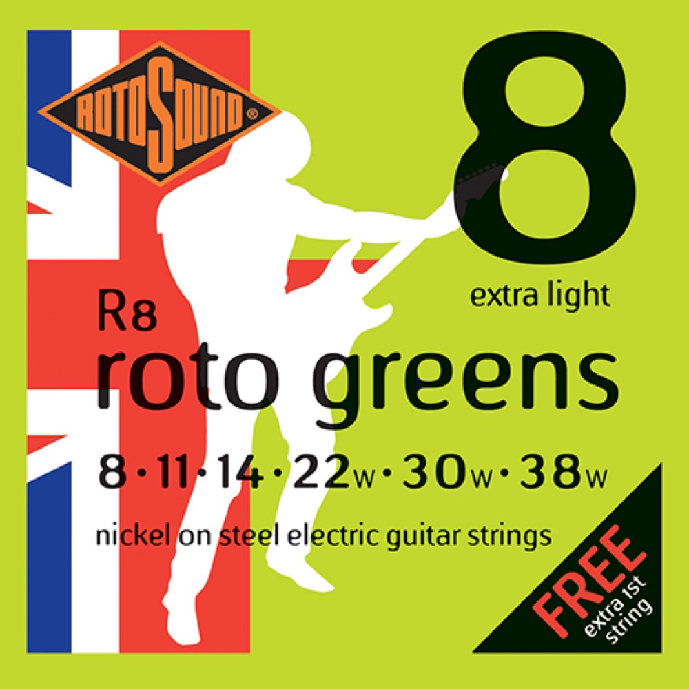 ロトサウンド ギター弦 12セット R8 ROTO GREENS 8-38 エレキギター弦×12セット ROTOSOUND|chuya-online チューヤオンライン