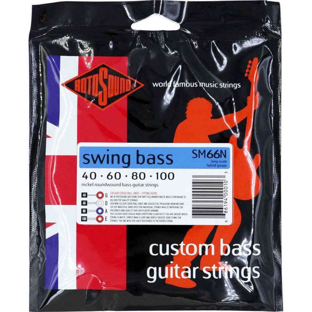 ロトサウンド ベース弦 2セット SM66N SWING BASS 66 NICKEL HYBRID 40-100 エレキベース弦×2セット ROTOSOUND