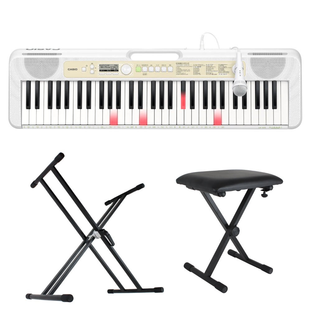 【楽天市場】CASIO LK325 61鍵盤 光ナビゲーション キーボード キーボードスタンド キーボードベンチ 3点セット：chuya