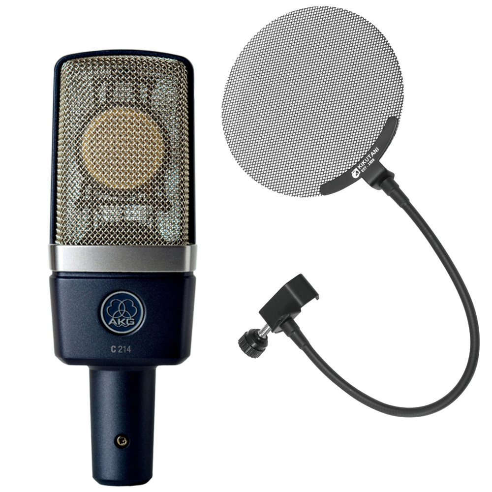 楽天市場】AKG C214 コンデンサーマイク + メタルポップガード