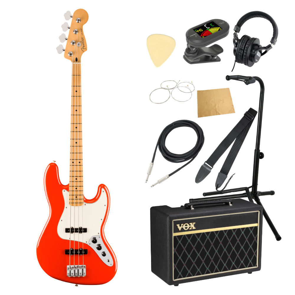 Fender フェンダー Player II Jazz Bass MN Coral Red エレキベース ジャズベース VOXアンプ付き 入門10点 初心者セット 59,261円