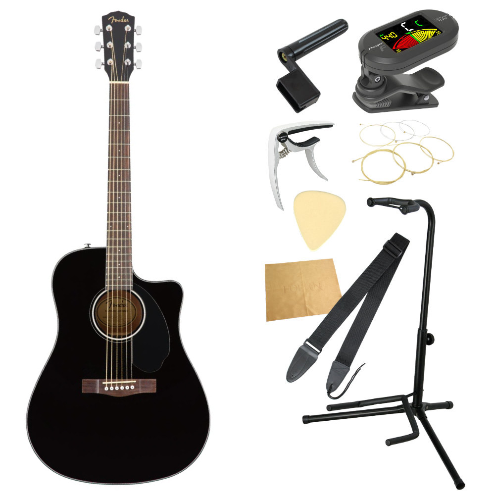 楽天市場】Fender CD-60SCE Dreadnought Black WN エレクトリック