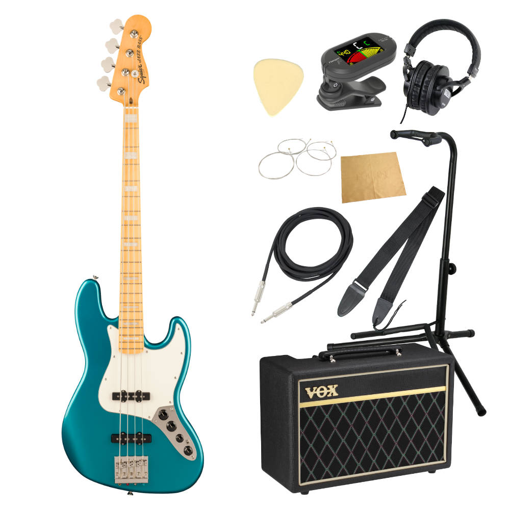 Squier スクワイア スクワイヤー Classic Vibe Active '70s Jazz Bass MN Ocean Turquoise エレキベース VOXアンプ付き 入門10点 初心者セット