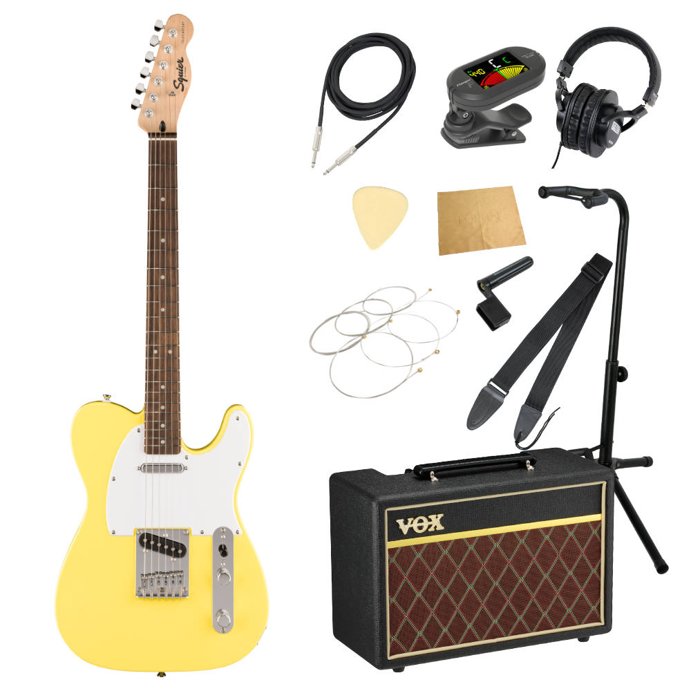 Squier スクワイア スクワイヤー Sonic Telecaster LRL Canary Yellow エレキギター VOXアンプ付き 入門11点 初心者セット|chuya-online チューヤオンライン