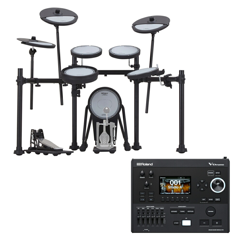 V-Drum ROLAND VQD106 V51音源モジュールセット Drum Kit 静粛性に特化したVドラムセット｜chuya-online チューヤオンライン