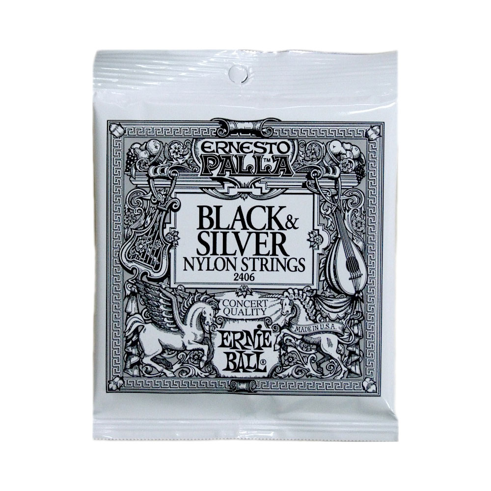 アーニーボール ERNIE BALL 2406 ブラック/シルバー クラシックギター弦×6セット