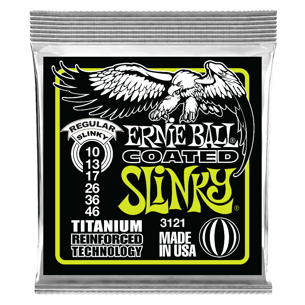 アーニーボール ERNIE BALL 3121/Coated Regular Slinky コーティングエレキギター弦×3SET
